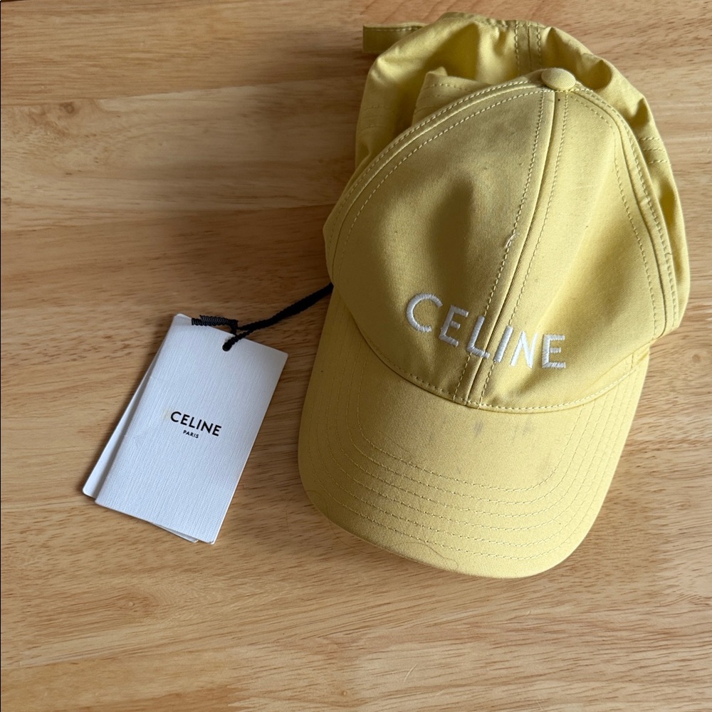 Celine Cotton Embroidered Adjustable Baseball Cap w/ Tags